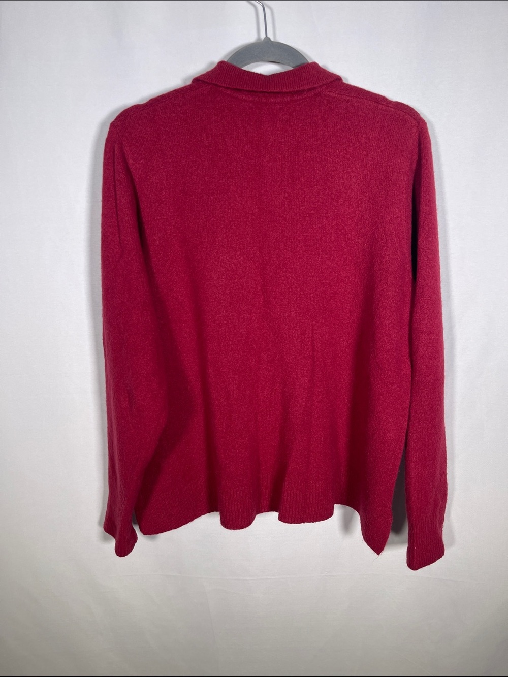 J. CREW WOMENS EXTRA SOFT V NECK POLO SWEATER RED BERRY XL CE966 - Picture 6 of 6